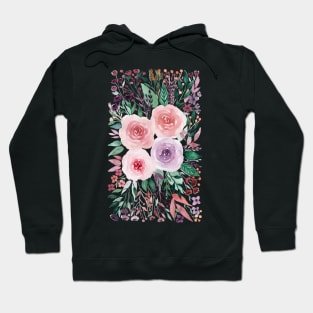 Colorful watercolor flowers Hoodie